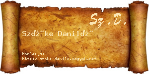 Szőke Daniló névjegykártya